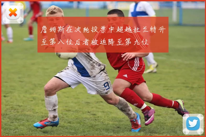詹姆斯在次轮投票中超越杜兰特升至第八位后者被迫降至第九位